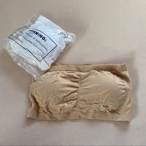 Bandeau Strapless Bras Tan & White XXL